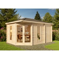 5-Eck Gartenhaus Liwa Compact mit Anbau