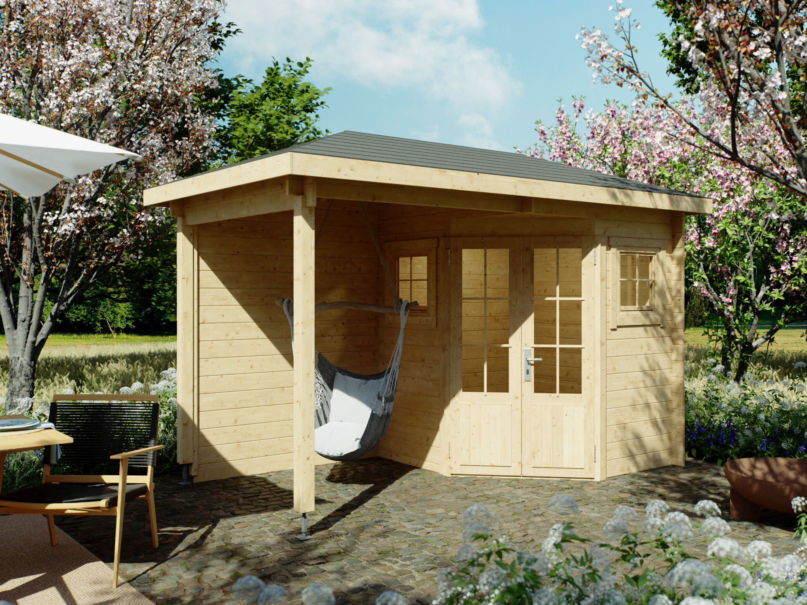 Fjordholz 5-Eck Gartenhaus Modell Evelyn 1B