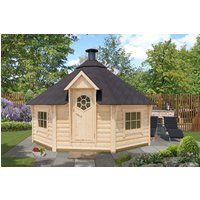 Fjordholz 8-Eck Grillkota Modell Lasse 17,0m² DeLu