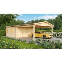 Fjordholz Doppelgarage mit Carport Modell Erki 70,