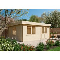 Fjordholz Flachdach Gartenhaus Modell Orka 28 B| Rabatt: 26%|5x5m
