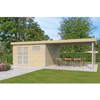 Gartenhaus Alu-Line Modell Kasuko-L mit Anbau| Rabatt: 26%