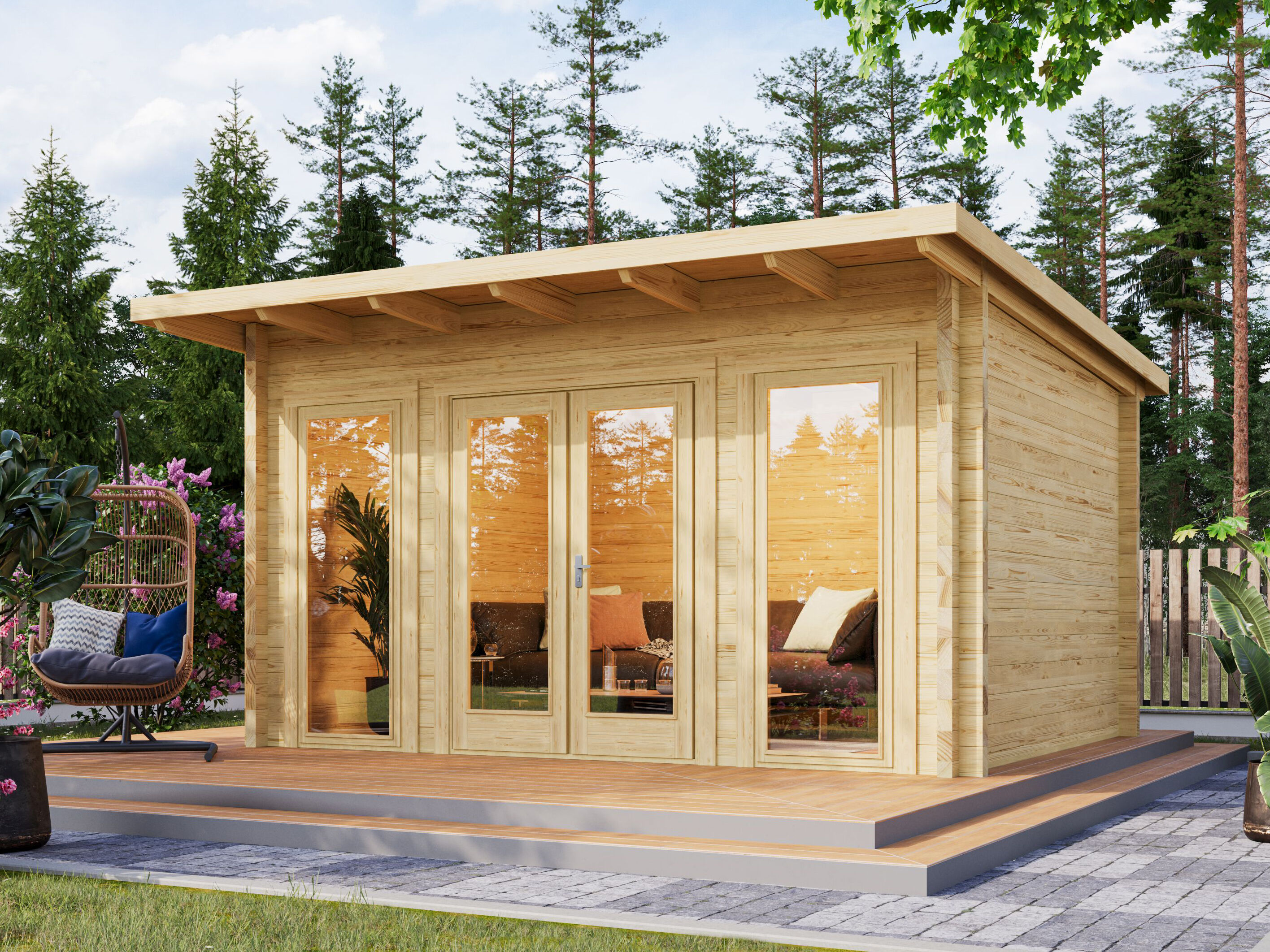 Fjordholz Gartenhaus Modell Berlin 70 B Modern