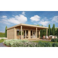 Fjordholz Gartenhaus Modell Kevin 70 mit Vordach| Rabatt: 26%|7x4m
