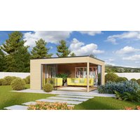 Fjordholz Gartenhaus Modell Q-BIC Alu 44 F