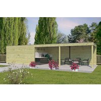 Gartenhaus Modell QB-Line 12,60 m² + 600 cm Anbau| Rabatt: 26%