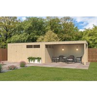 Gartenhaus Modell QBV3-Line 14,90 m² + 400 cm Anba| Rabatt: 26%