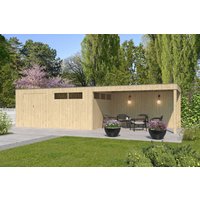 Gartenhaus Modell QBV-Line 14,90 m² + 400 cm Anbau| Rabatt: 26%