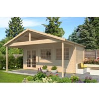 Fjordholz Gartenhaus Modell Rolf 44 A mit Vordach