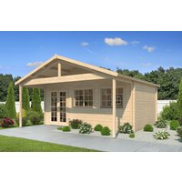 Fjordholz Gartenhaus Modell Rolf 44 B mit Vordach