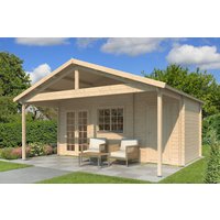 Fjordholz Gartenhaus Modell Rolf 44 D mit Vordach