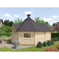 Fjordholz Grillkota mit Anbau Modell Ida 17+4m²