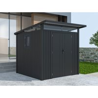 Metall Gerätehaus Modell Skylight 4,45 m² Anthrazi| Rabatt: 34%|2x2m