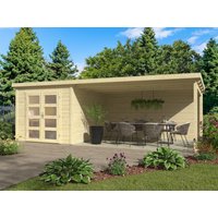 Pultdach Gartenhaus Modell Ella 28-A mit Anbau| Rabatt: 26%