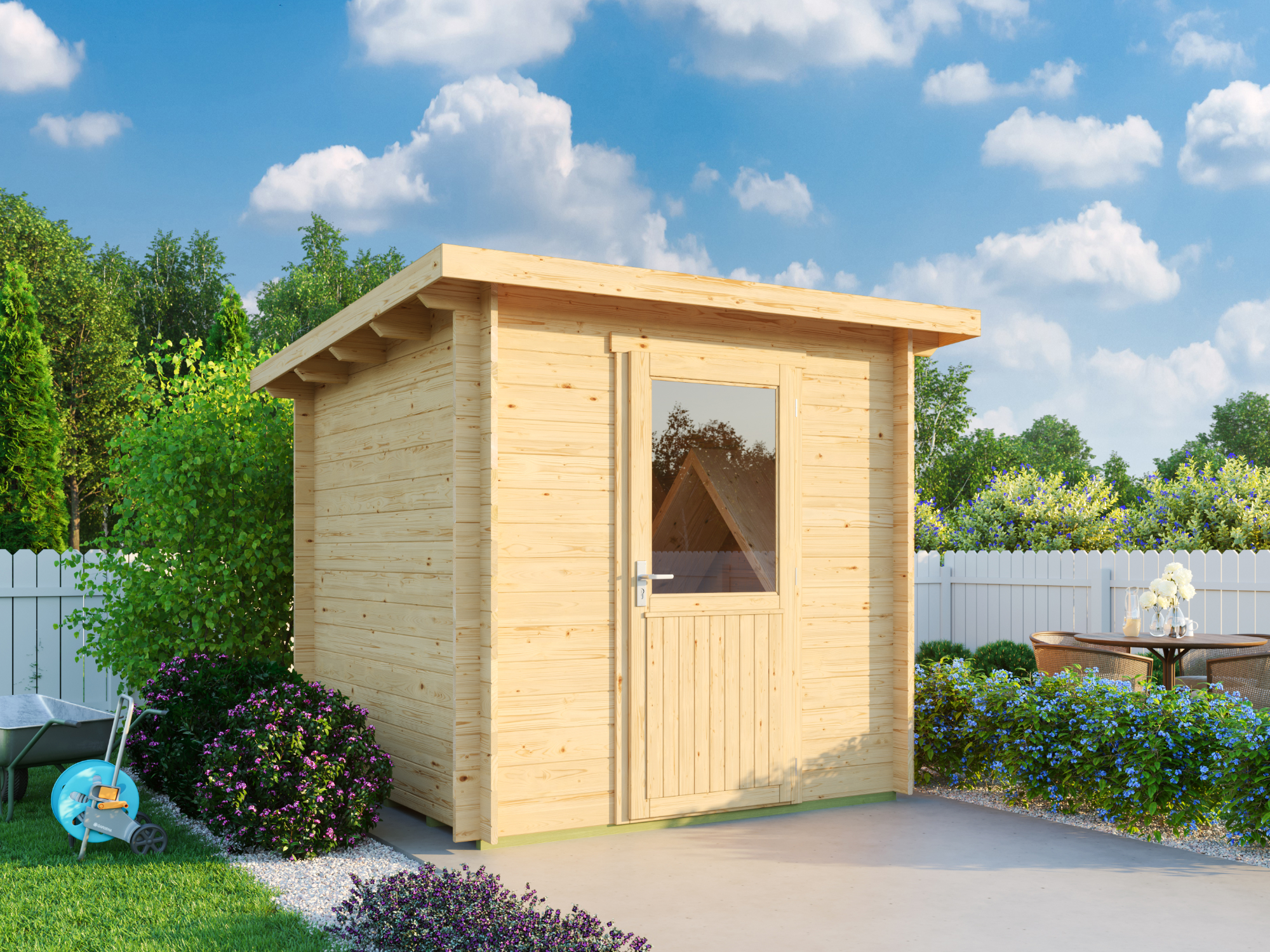 Fjordholz Pultdach Gartenhaus Modell Ezra 1A