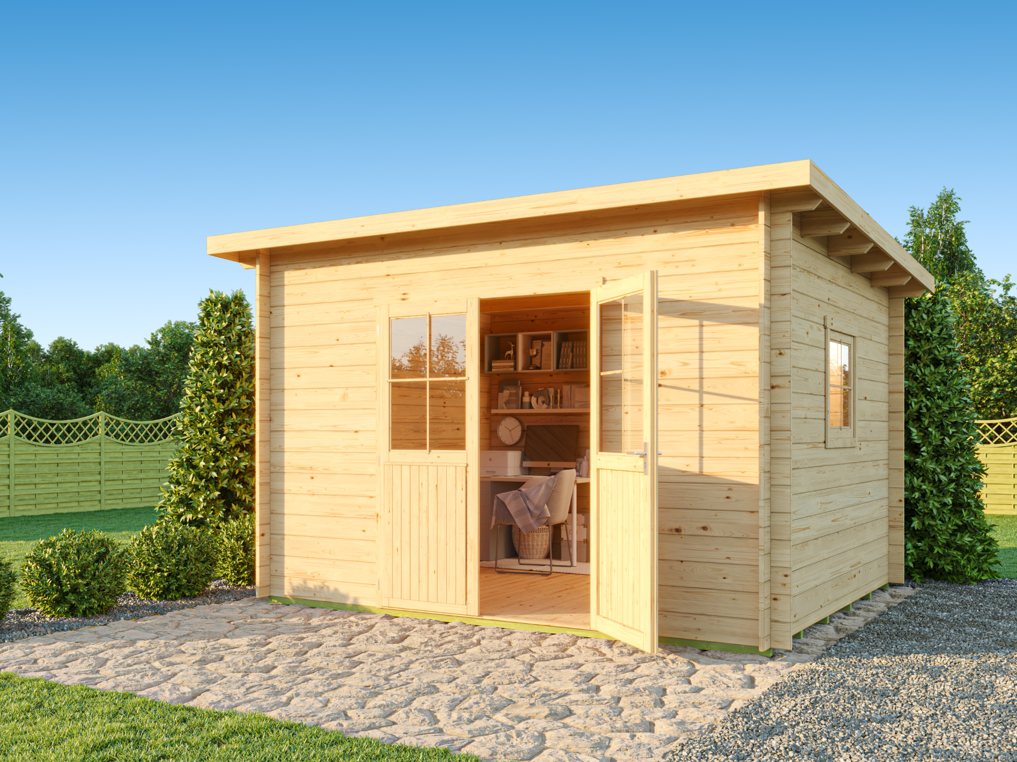 Fjordholz Pultdach Gartenhaus Modell Ezra 4E