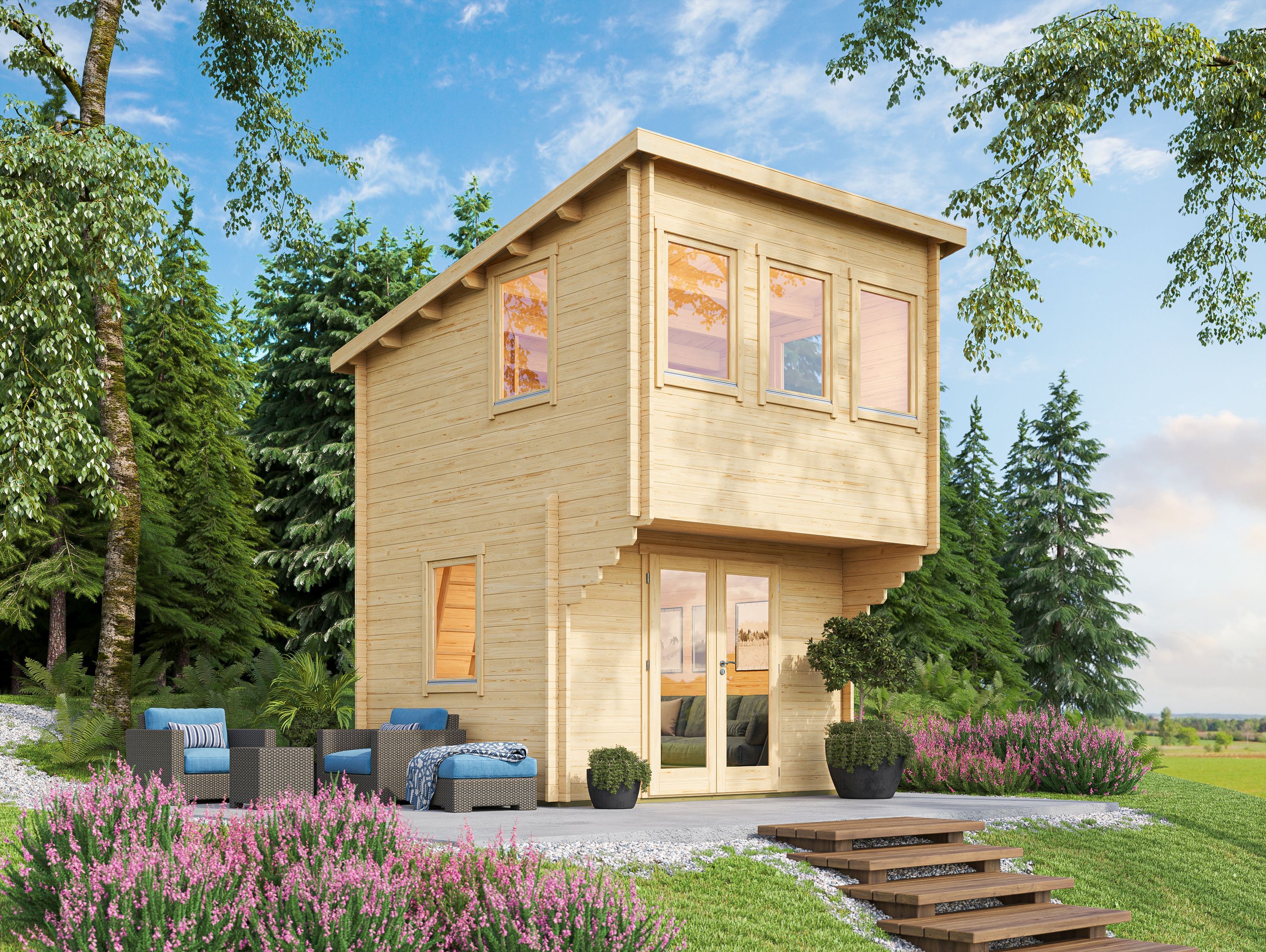 Fjordholz Pultdach Gartenhaus Modell Marlene 44