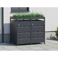 StarLine 2er Mülltonnenbox Stabilo mit Pflanzdach| Rabatt: 27%|2x1m