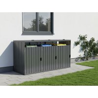 StarLine 3er Mülltonnenbox Modell Cubi Metall 240| Rabatt: 27%|2x1m