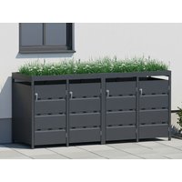 StarLine 4er Mülltonnenbox Stabilo mit Pflanzdach| Rabatt: 25%|2x1m