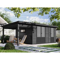 WPC Gartenhaus Modell Style DeLuxe 2-Raum mit Seit| Rabatt: 26%|6x3m