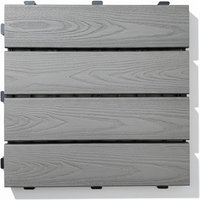 WPC Terrassenfliese Holzoptik Grau Set 1 m²| Rabatt: 29%|1x1m