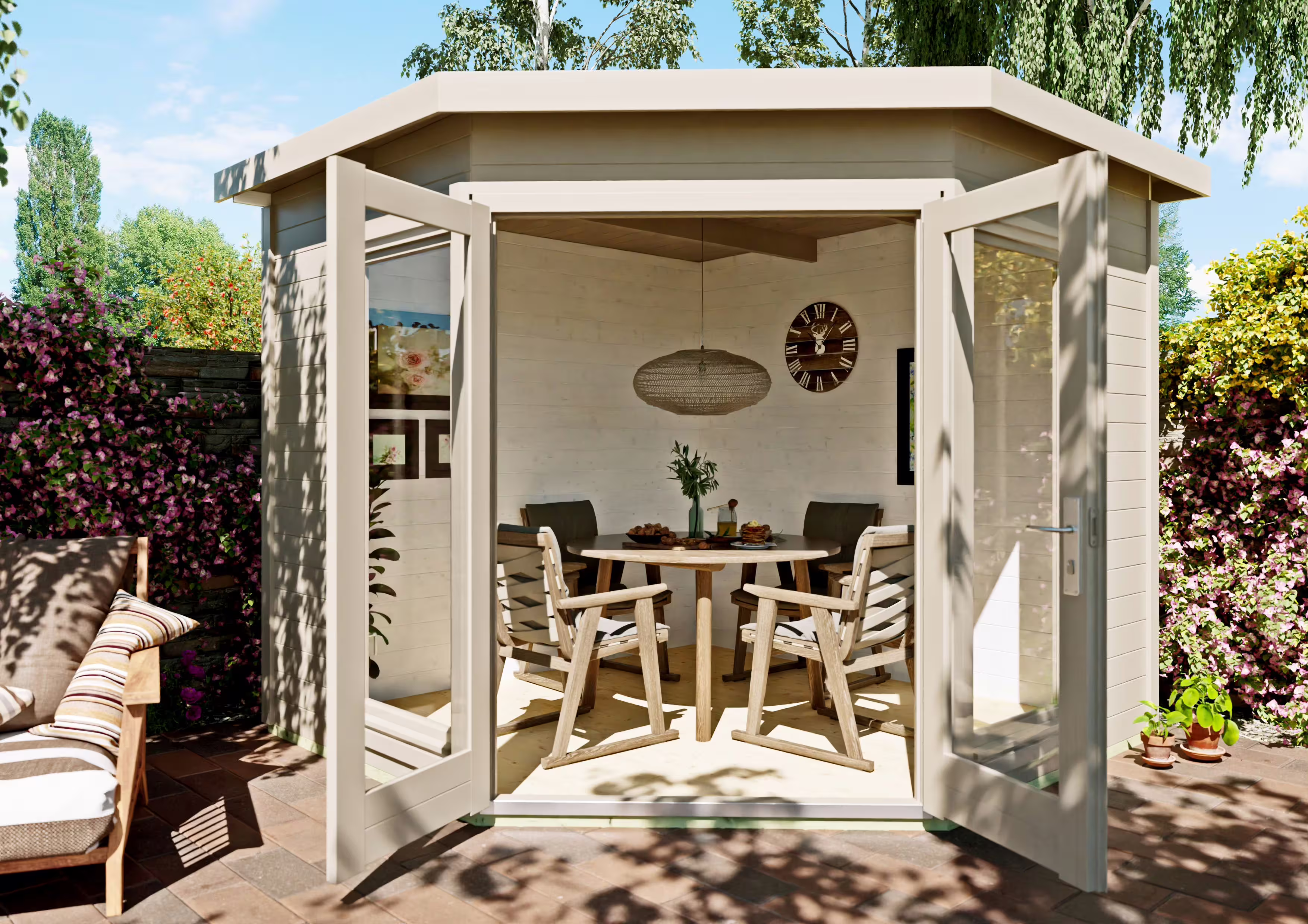 Fjordholz 5 Eck Gartenhaus Modell Abbie 28| Rabatt: 26%