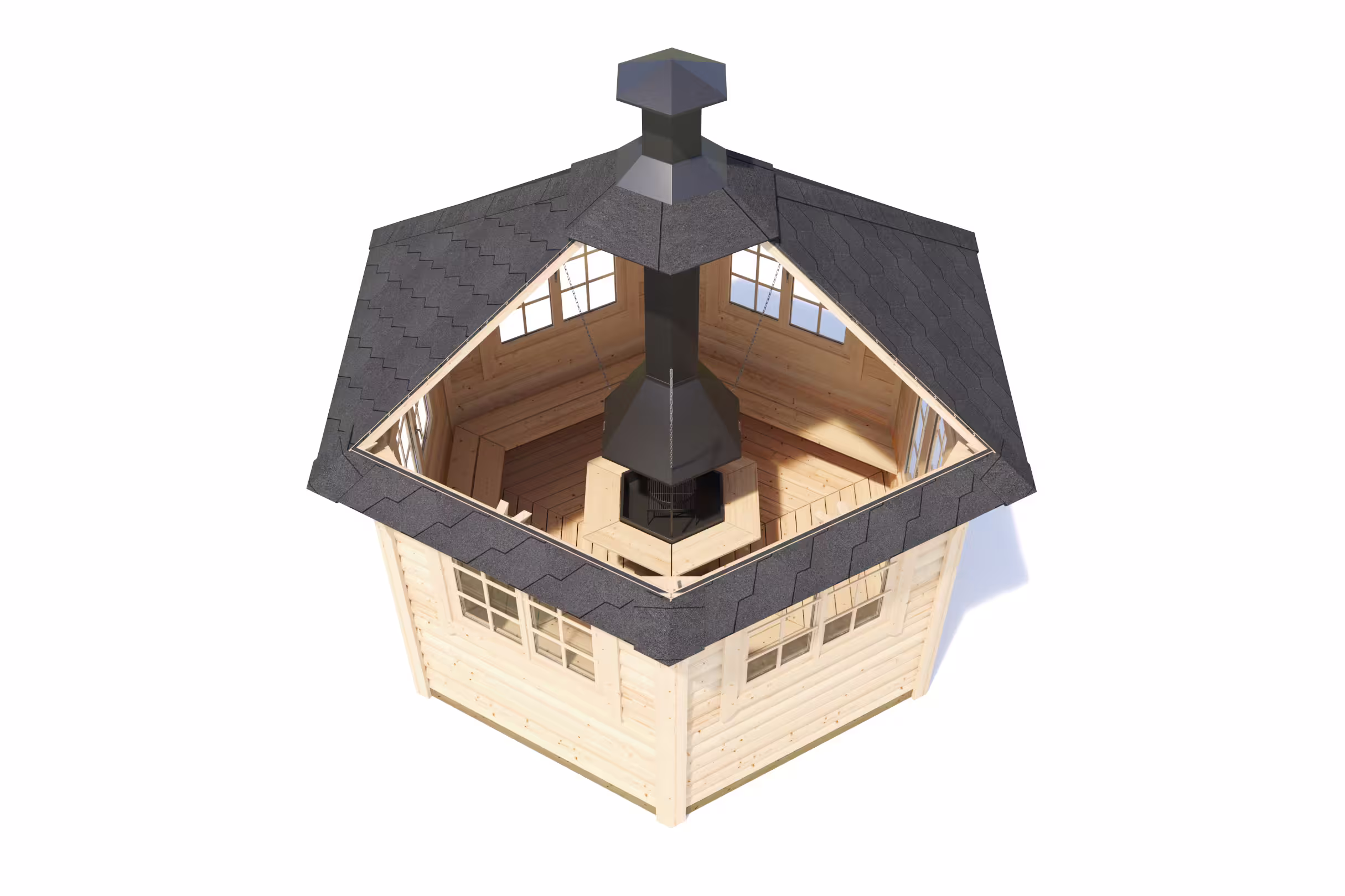 Fjordholz 6-Eck Grillpavillon Modell Gunnar 9m²| Rabatt: 26%