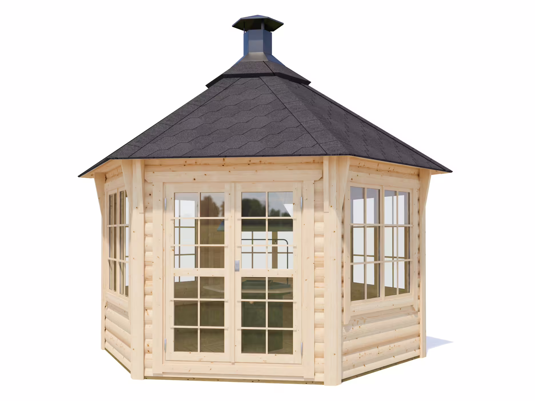 Fjordholz 6-Eck Grillpavillon Modell Hannes 9,0 m²| Rabatt: 26%