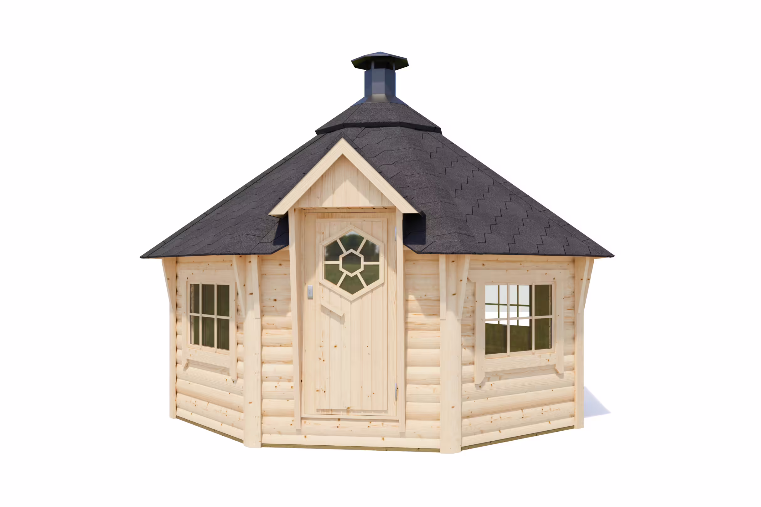 Fjordholz 8-Eck Grillkota Modell Lasse 12,0m² DeLu| Rabatt: 26%