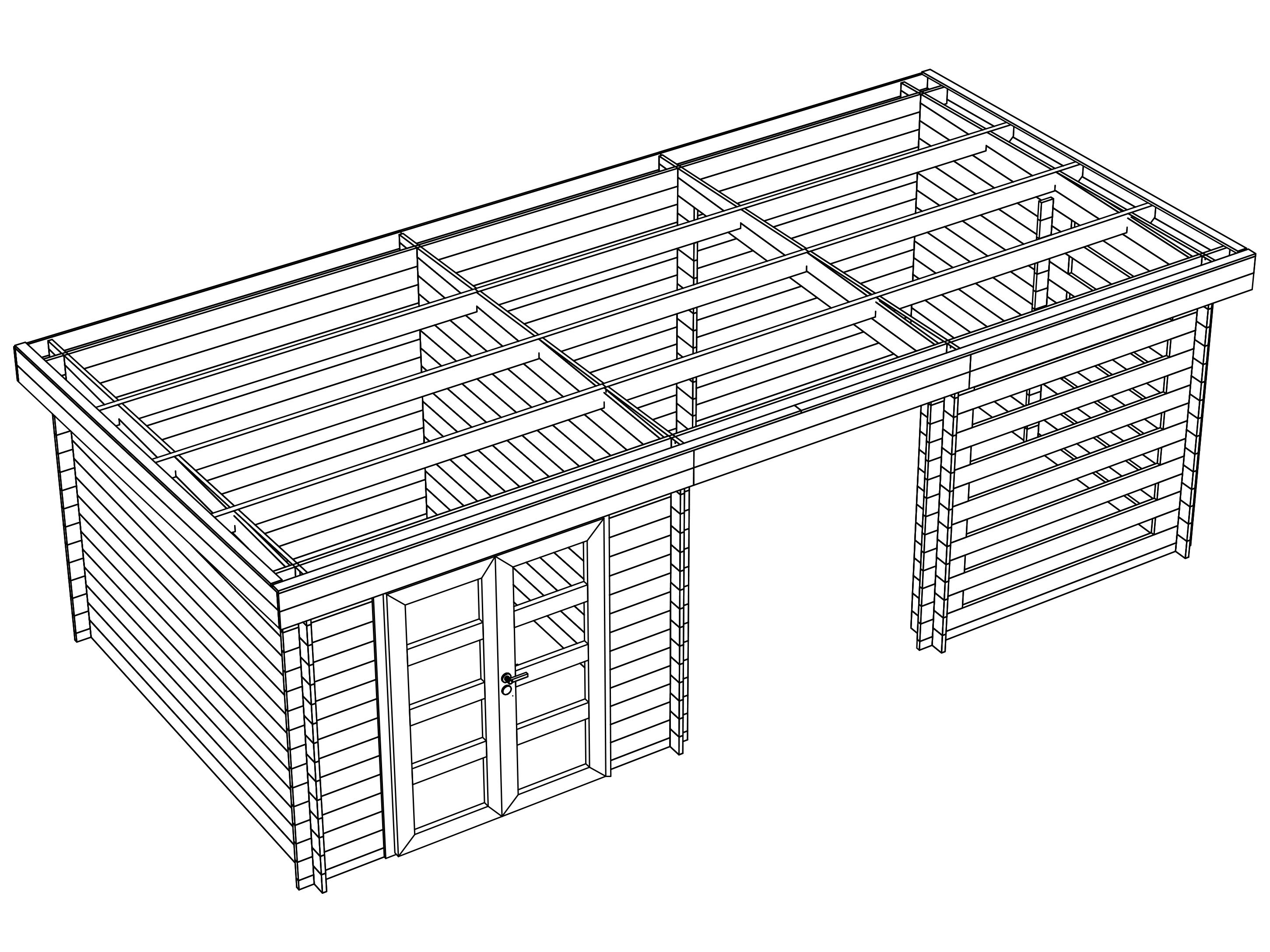 Fjordholz Flachdach Gartenhaus Modell Samim 28