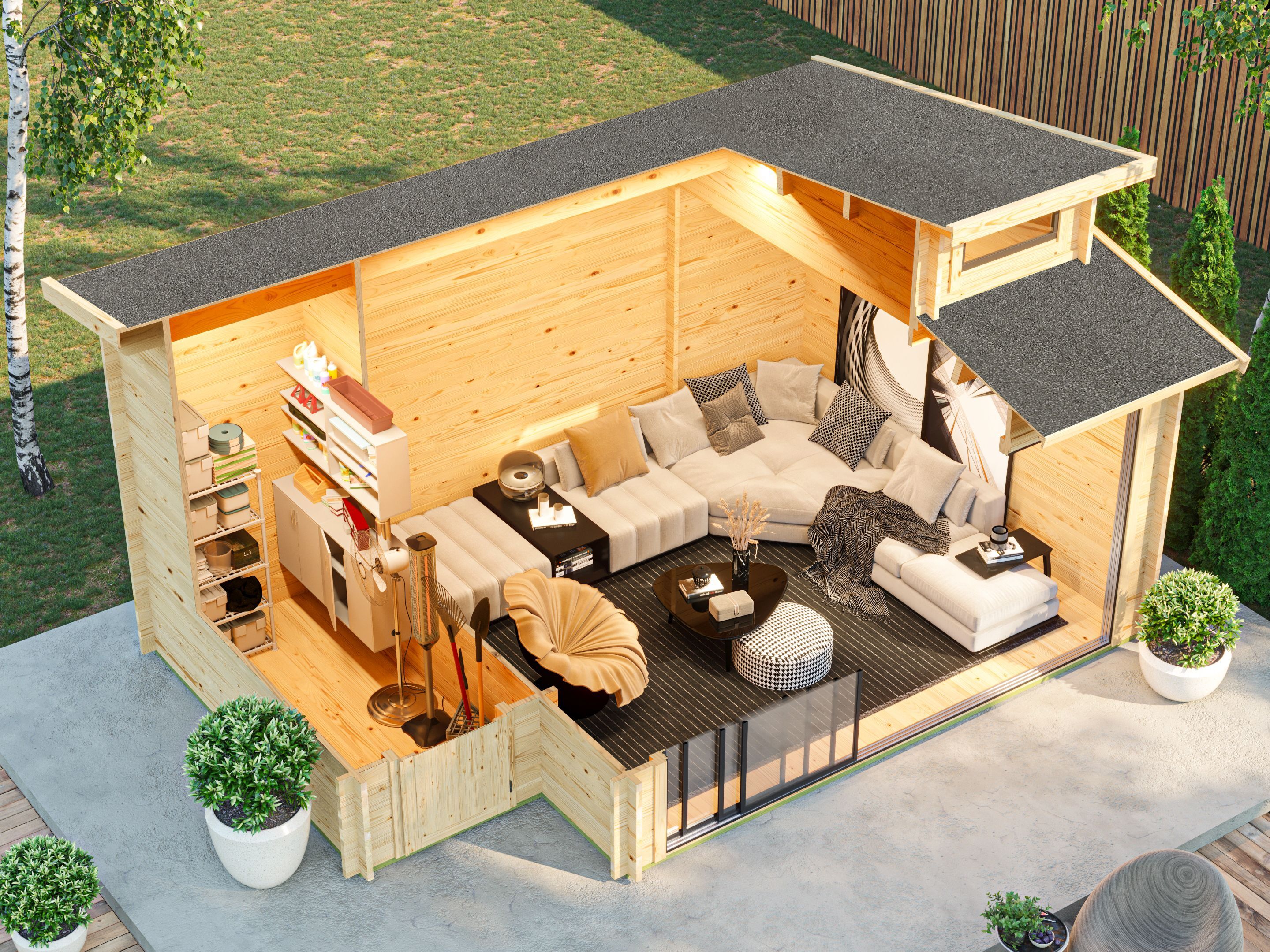 Fjordholz Gartenhaus Avantgarde 44-C Alu