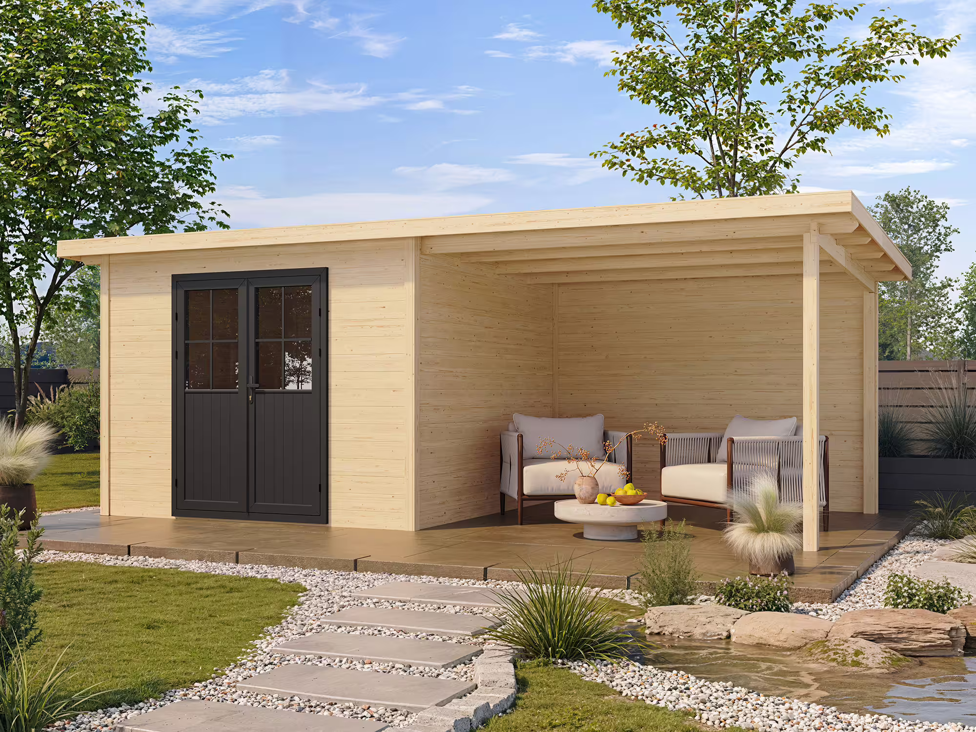 Fjordholz Gartenhaus Modell Alu Line 28-C| Rabatt: 26%