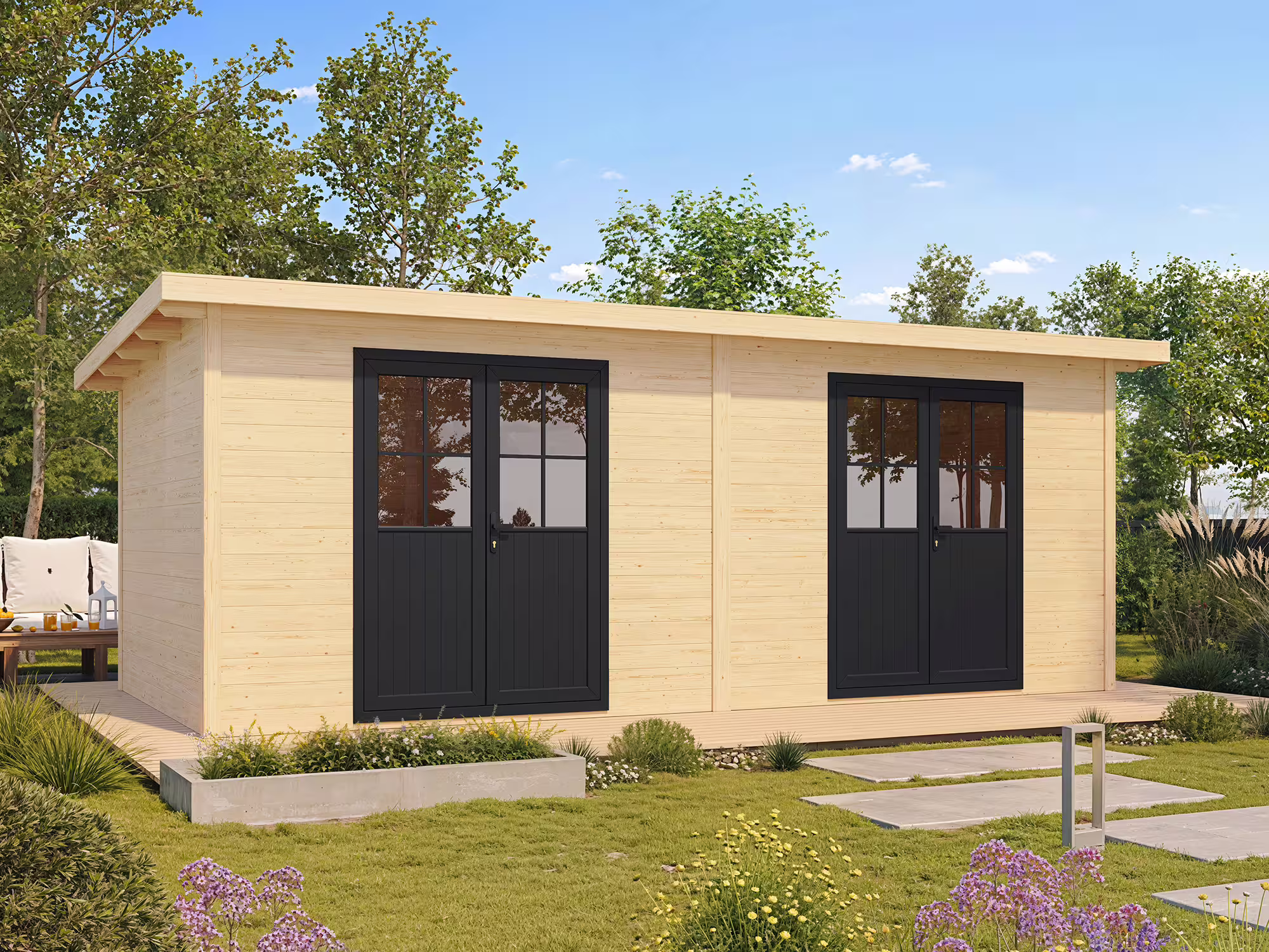 Fjordholz Gartenhaus Modell Alu Line 28-H| Rabatt: 26%