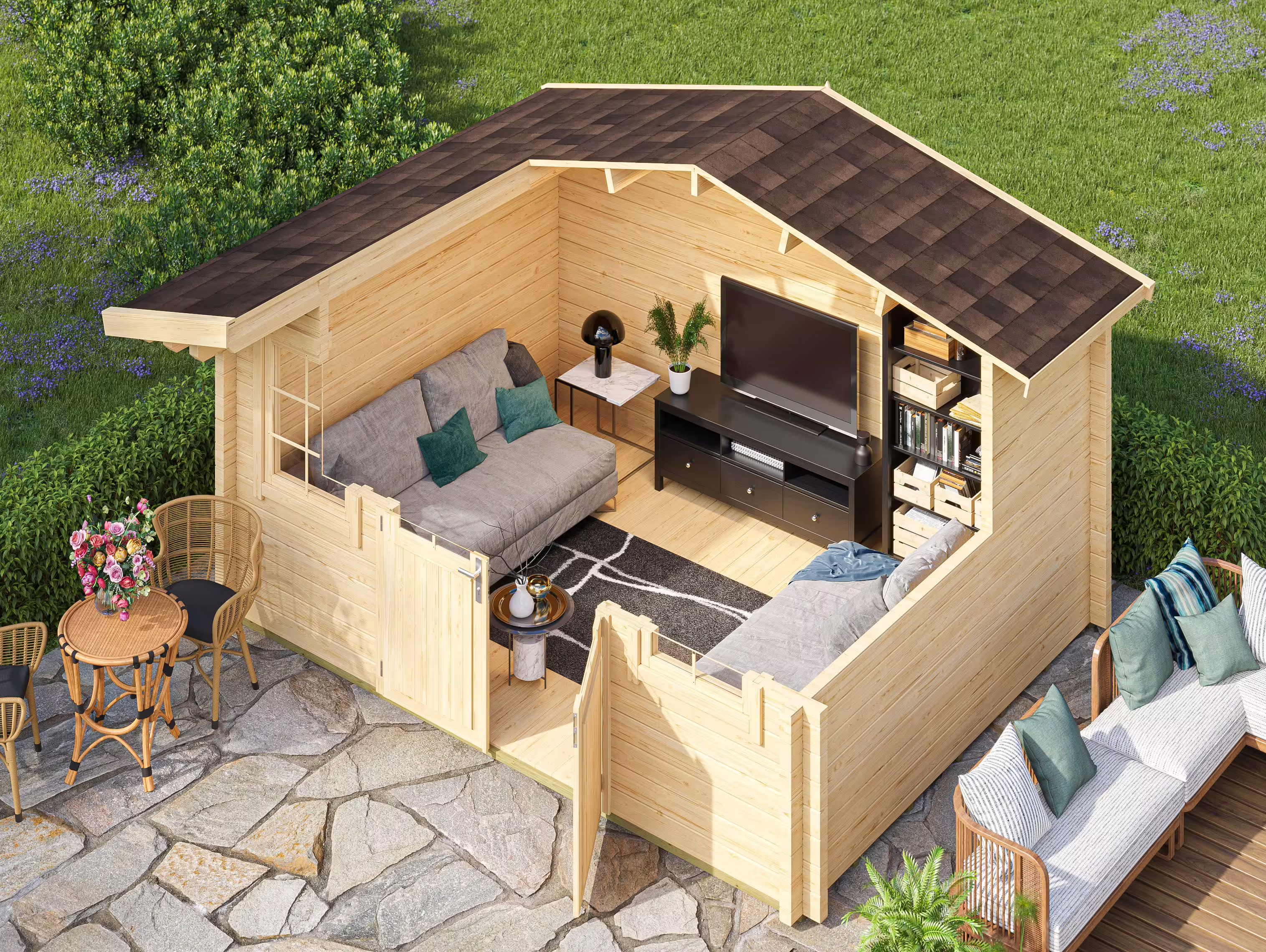 Fjordholz Gartenhaus Modell Berlin 70 B Classic| Rabatt: 26%|6x4m