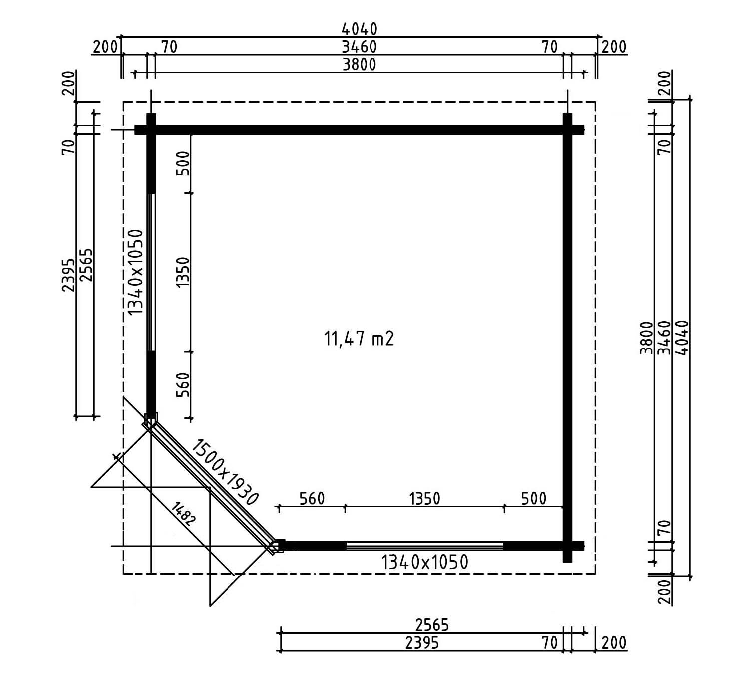 Fjordholz Gartenhaus Modell Fargo 70 A| Rabatt: 26%|4x4m