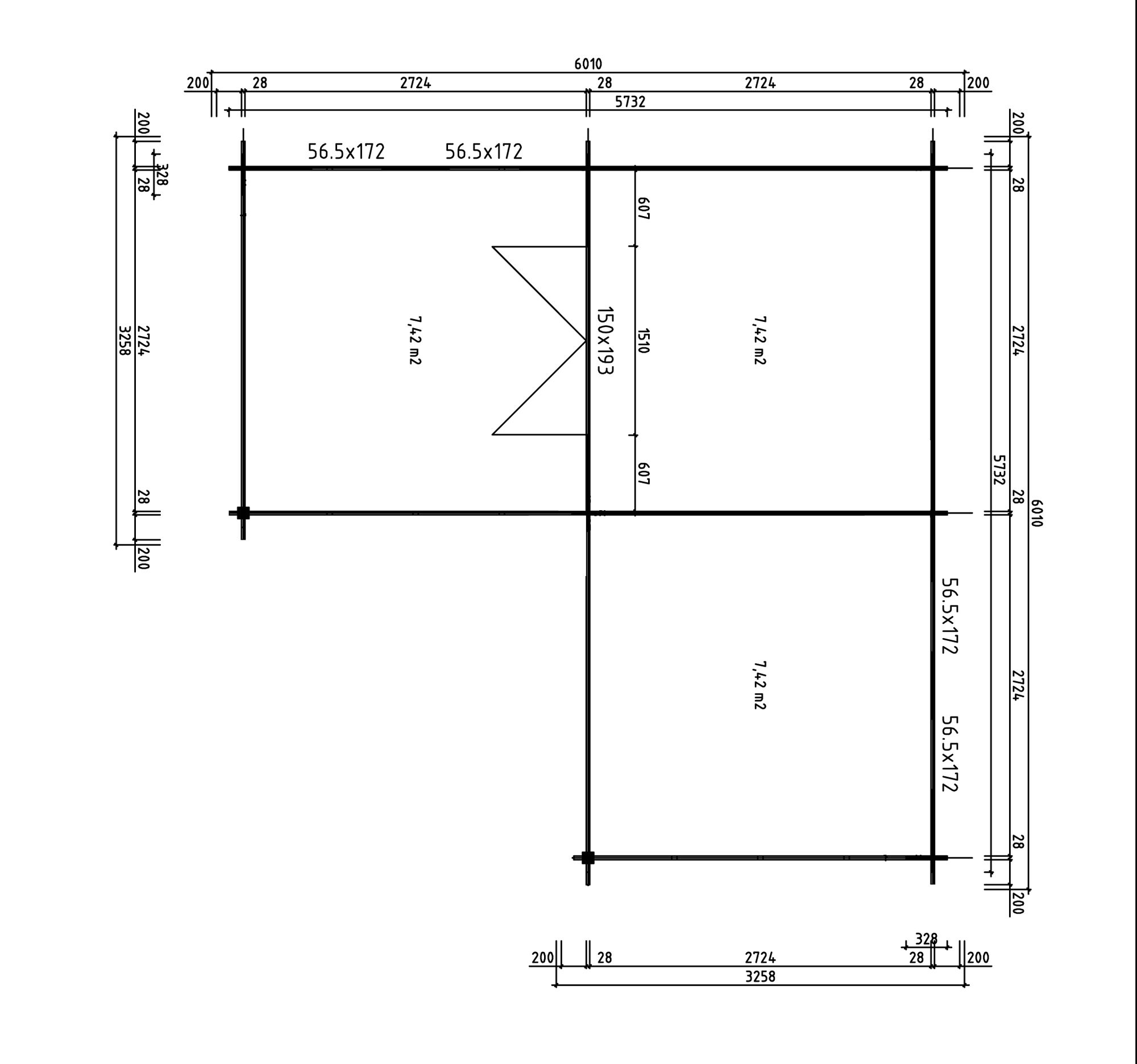 Fjordholz Gartenhaus Modell Fred 44| Rabatt: 26%|6x6m