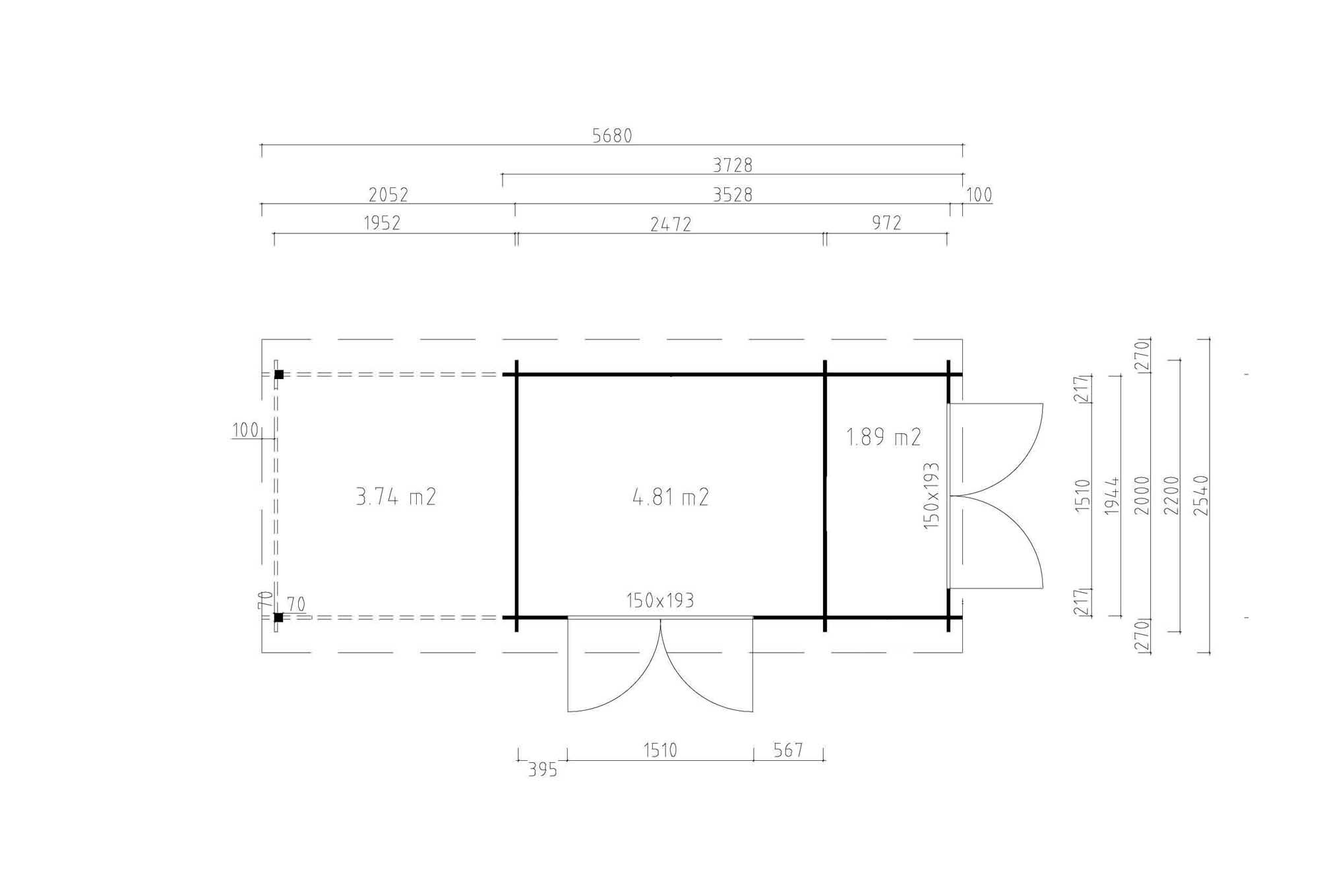 Fjordholz Gartenhaus Modell Hobe 28 A