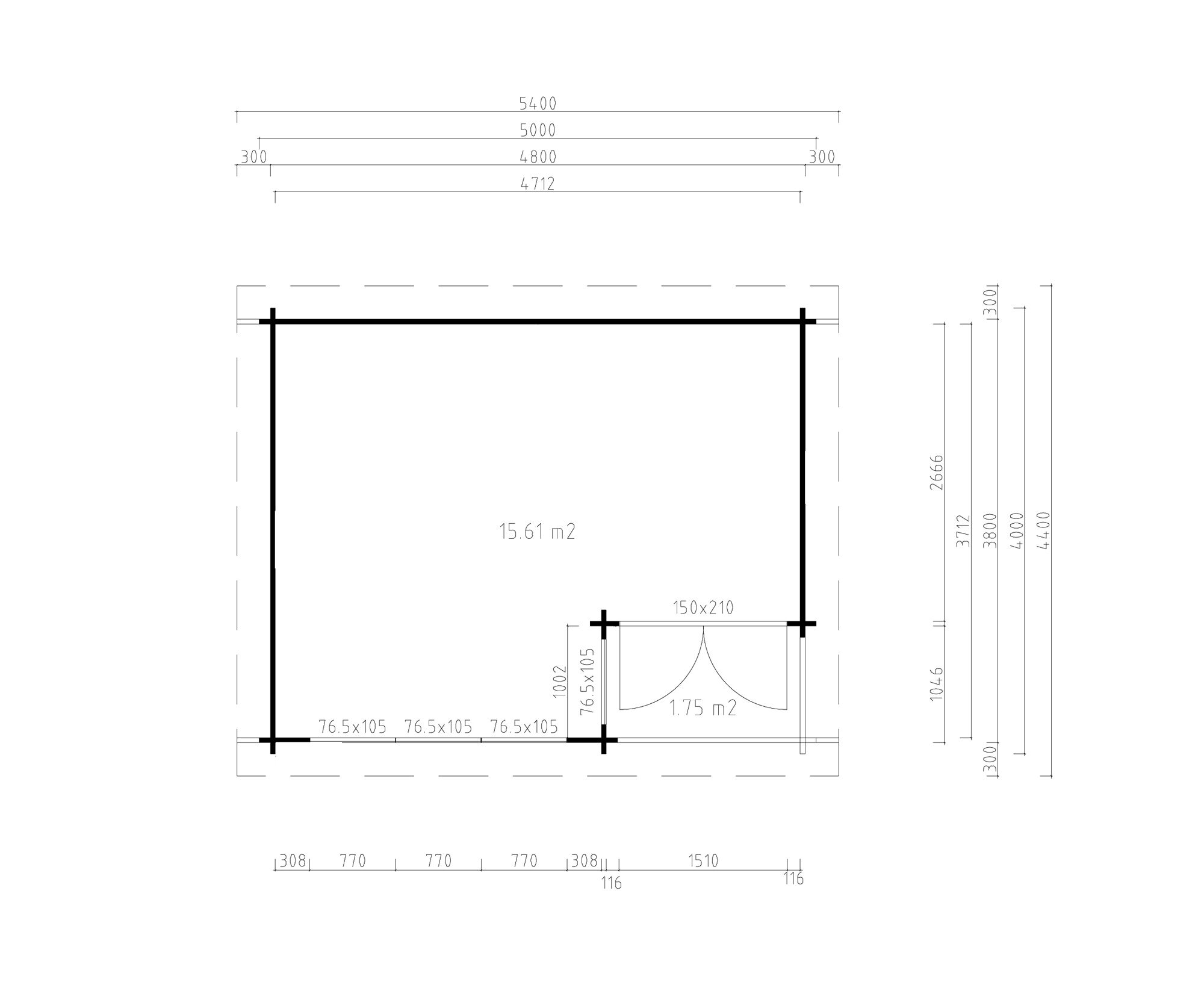 Fjordholz Gartenhaus Modell Home Office Sam 44