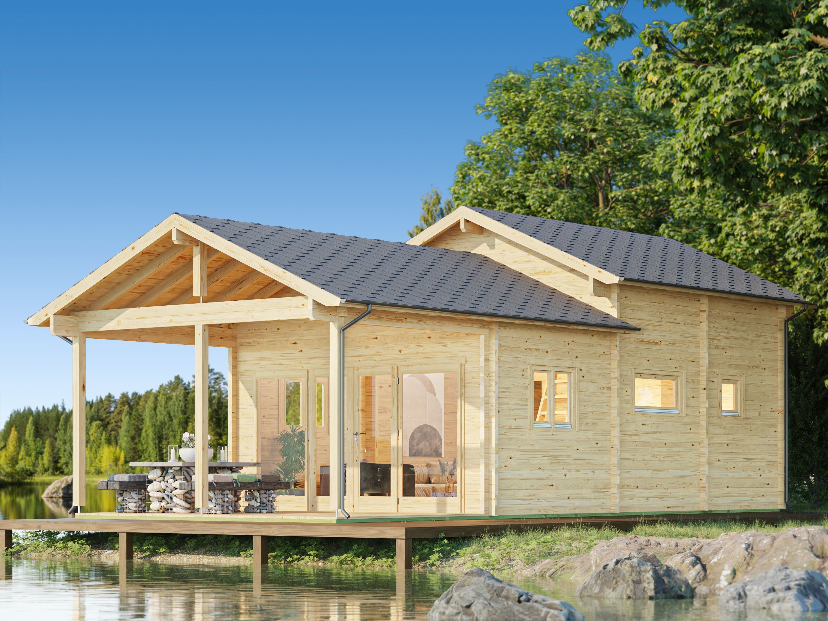 Fjordholz Gartenhaus Modell Lake House 70 A Fjordholz Gartenhaus Modell Lake House 70 A