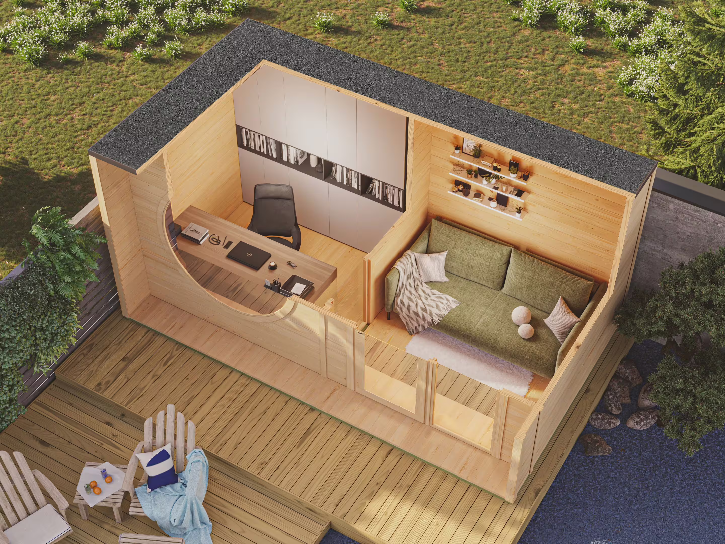 Fjordholz Gartenhaus Modell Office Box Größe XL na| Rabatt: 26%|5x3m