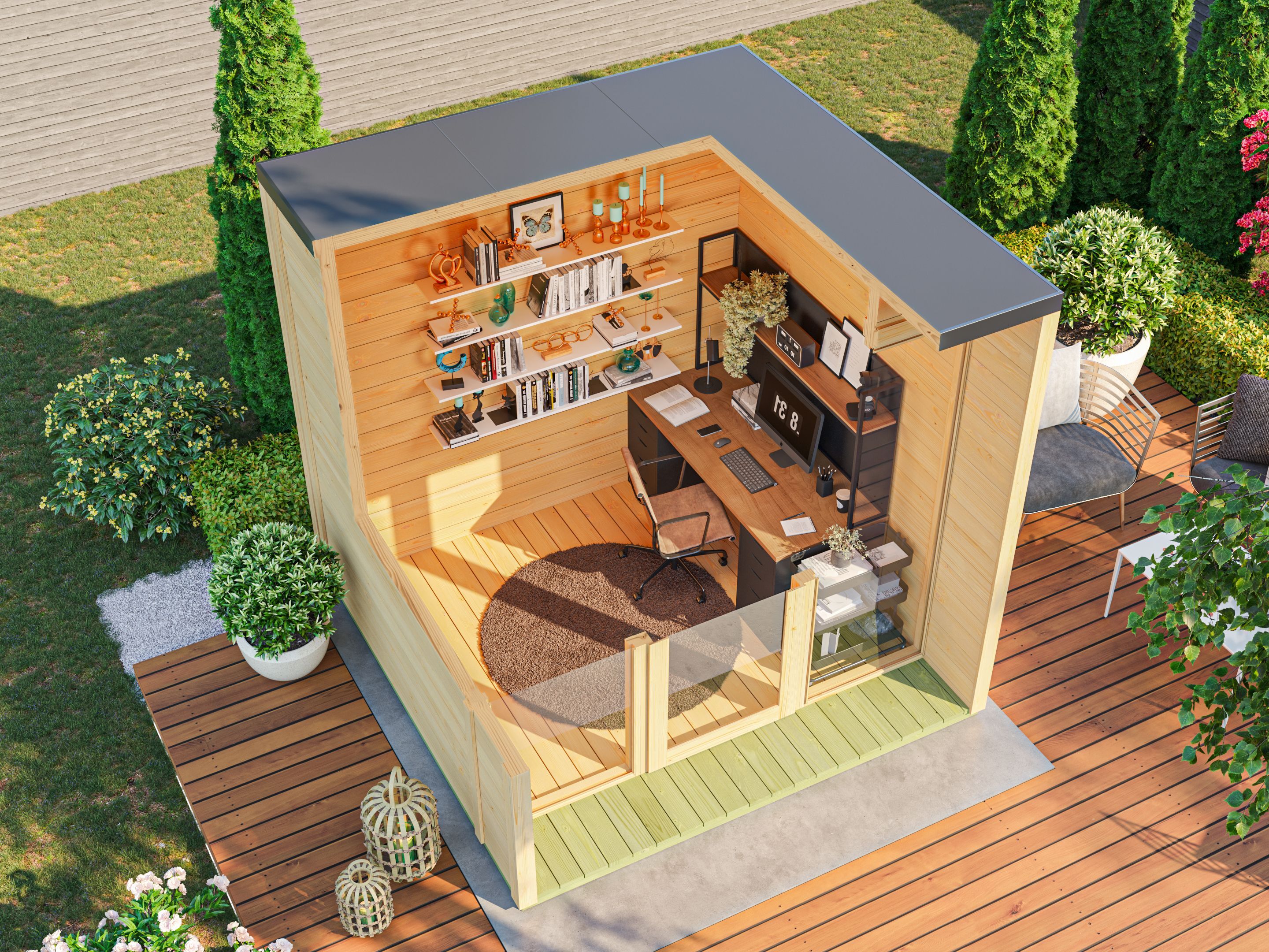 Fjordholz Gartenhaus Modell Office Box Größe XS na