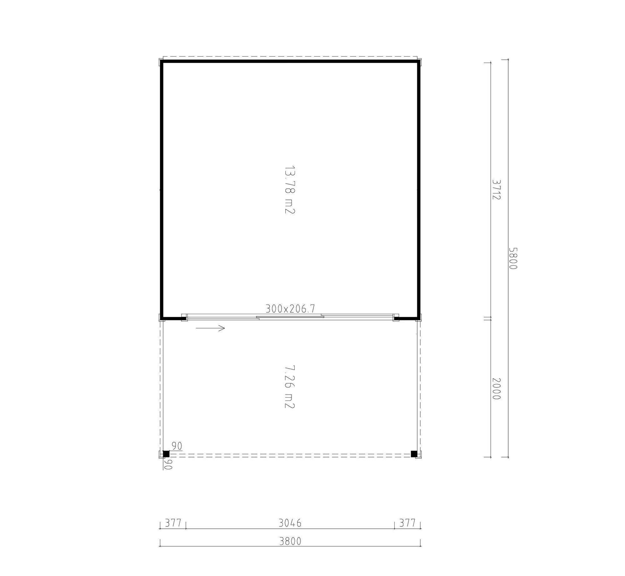 Fjordholz Gartenhaus Modell Q-BIC Alu 44 A + VD