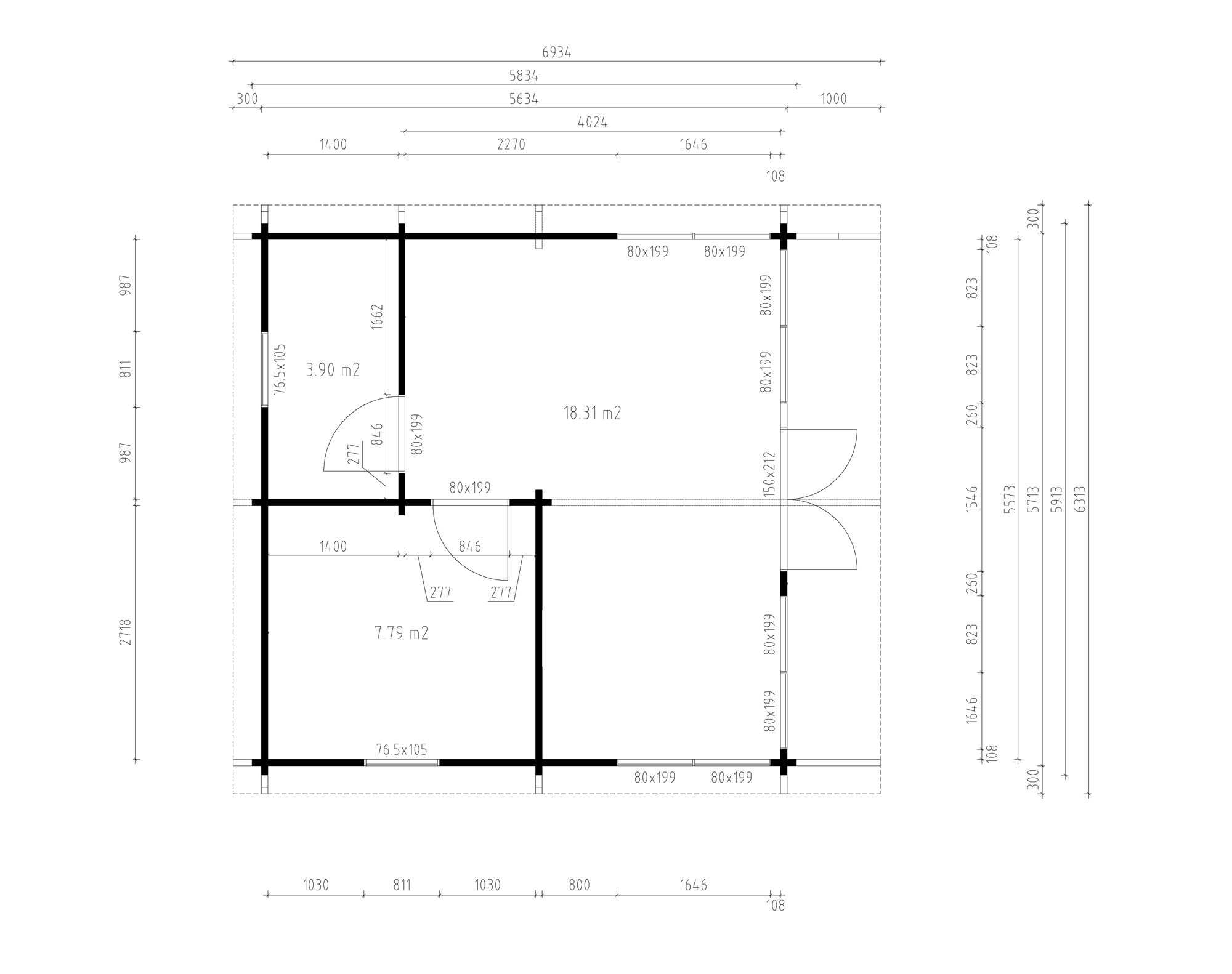 Fjordholz Gartenhaus Modell Taunus 70| Rabatt: 26%|7x6m