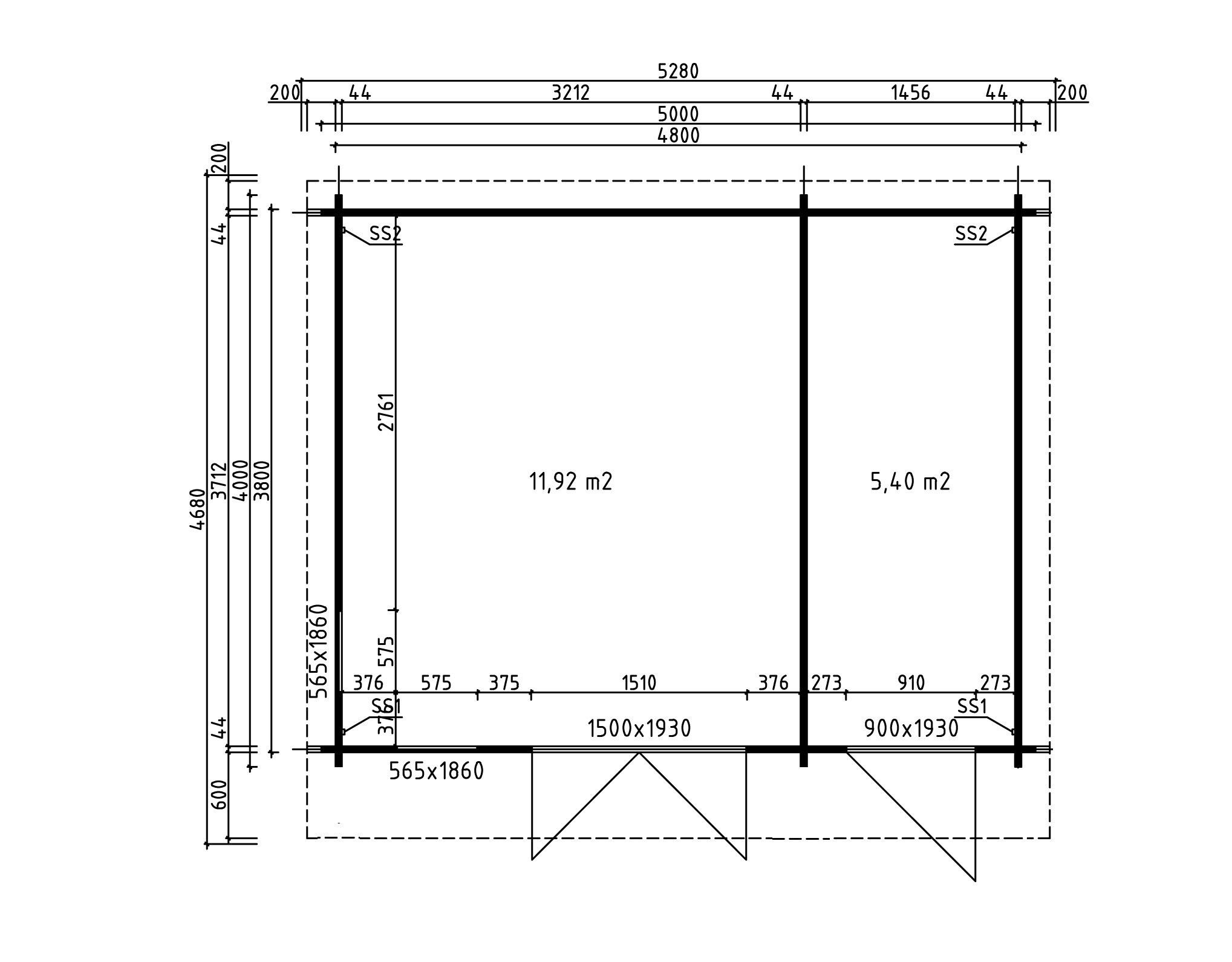 Fjordholz Gartenhaus Modell Theo 44| Rabatt: 26%|5x4m Fjordholz Gartenhaus Modell Theo 44| Rabatt: 26%|5x4m