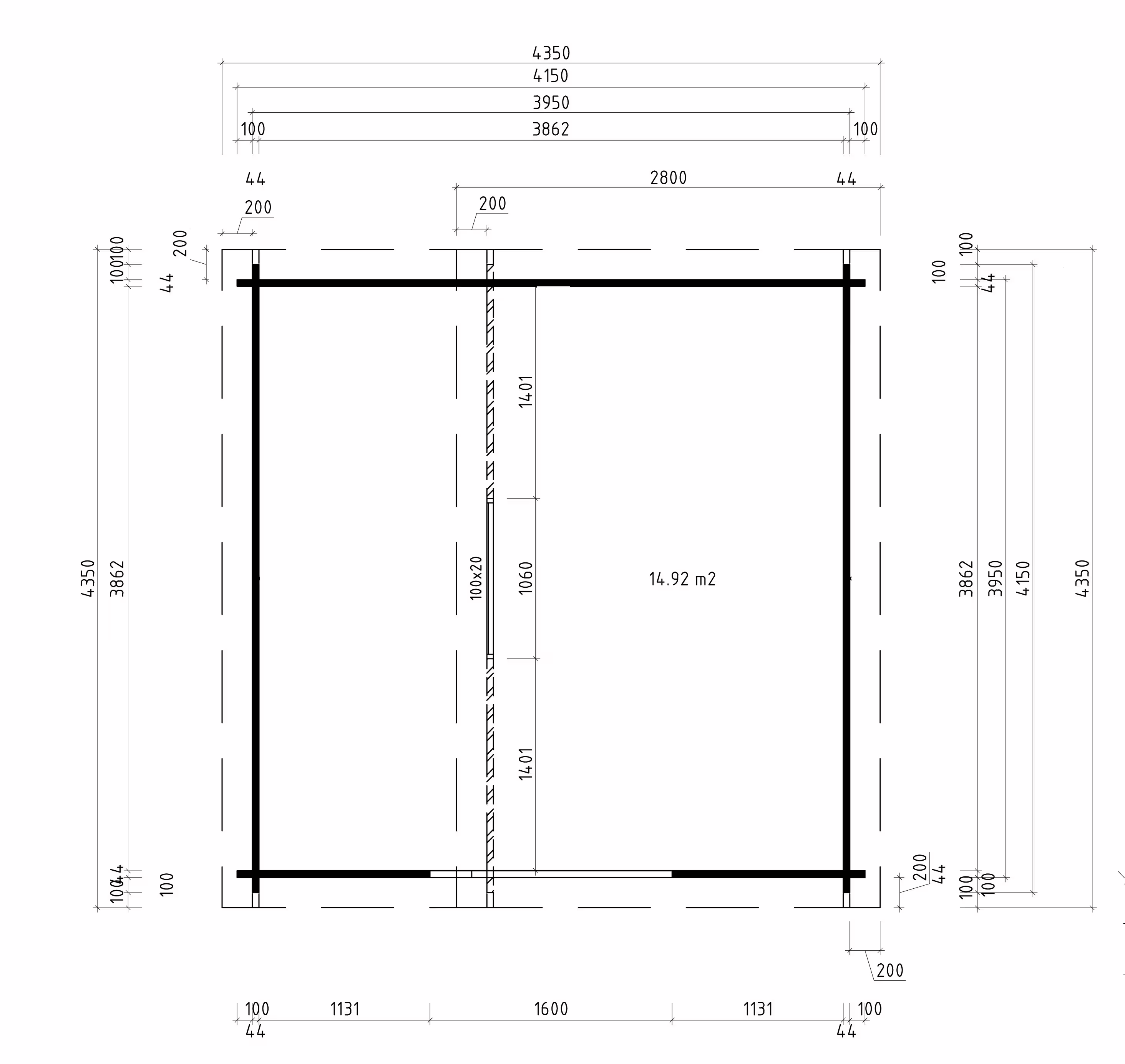 Fjordholz Gartenhaus Modell Varianta 44 F| Rabatt: 26%|4x4m