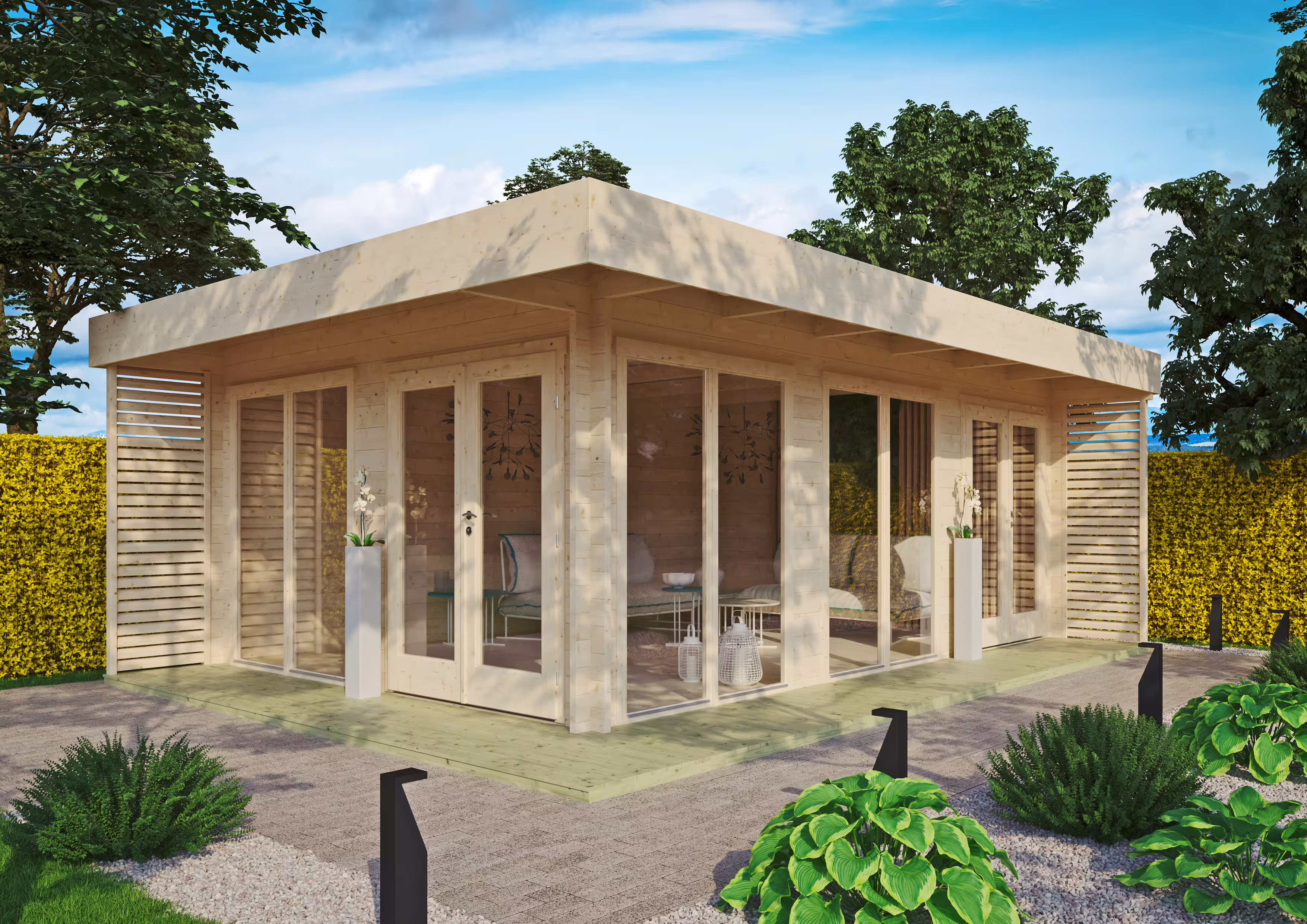 Fjordholz Gartenlounge Modell Lina 44 B| Rabatt: 26%|6x4m