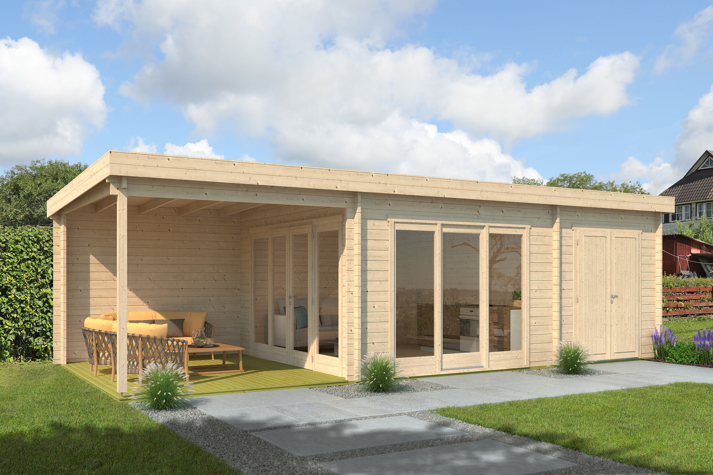 Fjordholz Gartenlounge Modell Olaf 70| Rabatt: 26%|6x4m