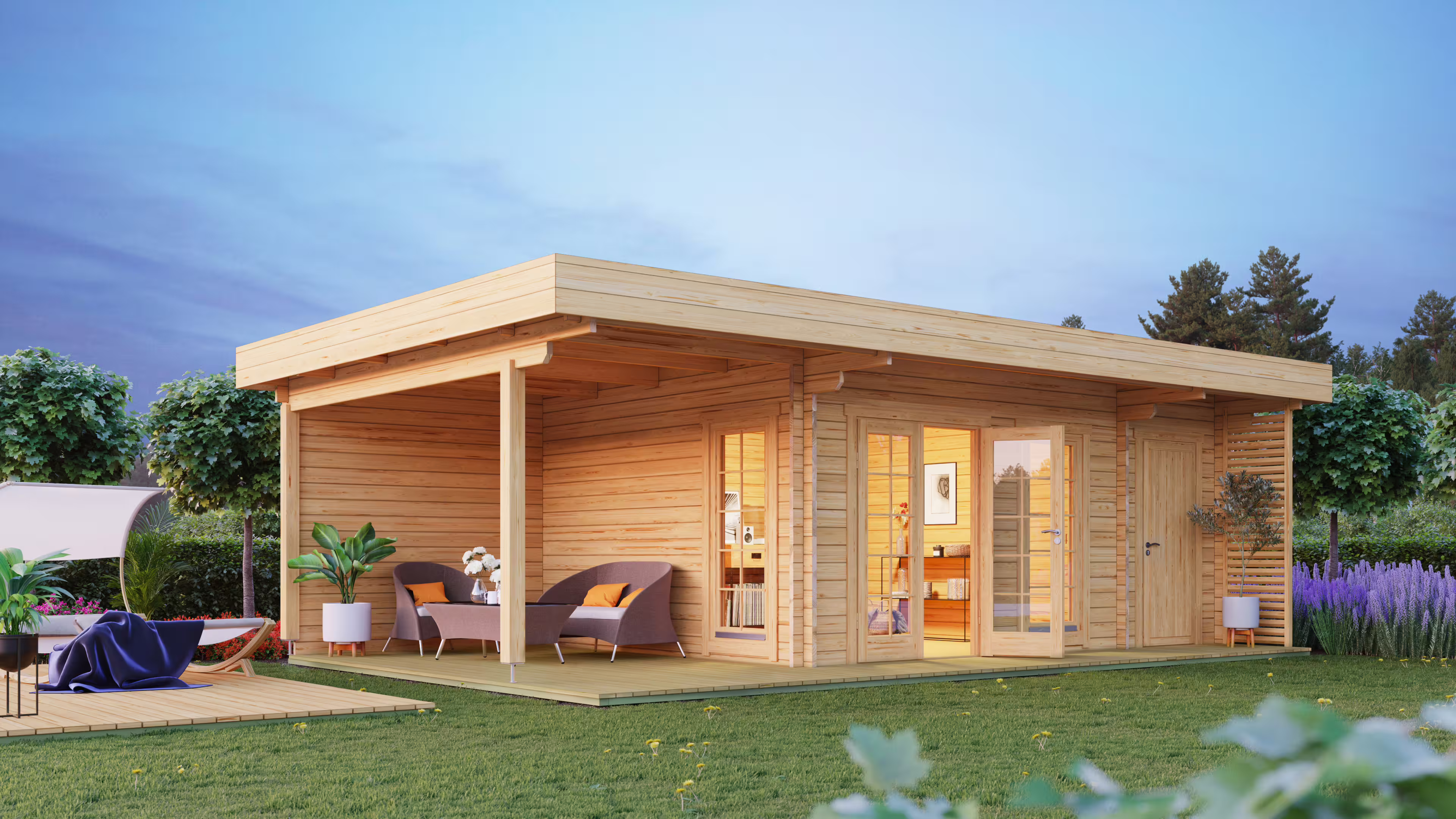 Gartenlounge Modell Petra 44 C mit Anbau| Rabatt: 26%