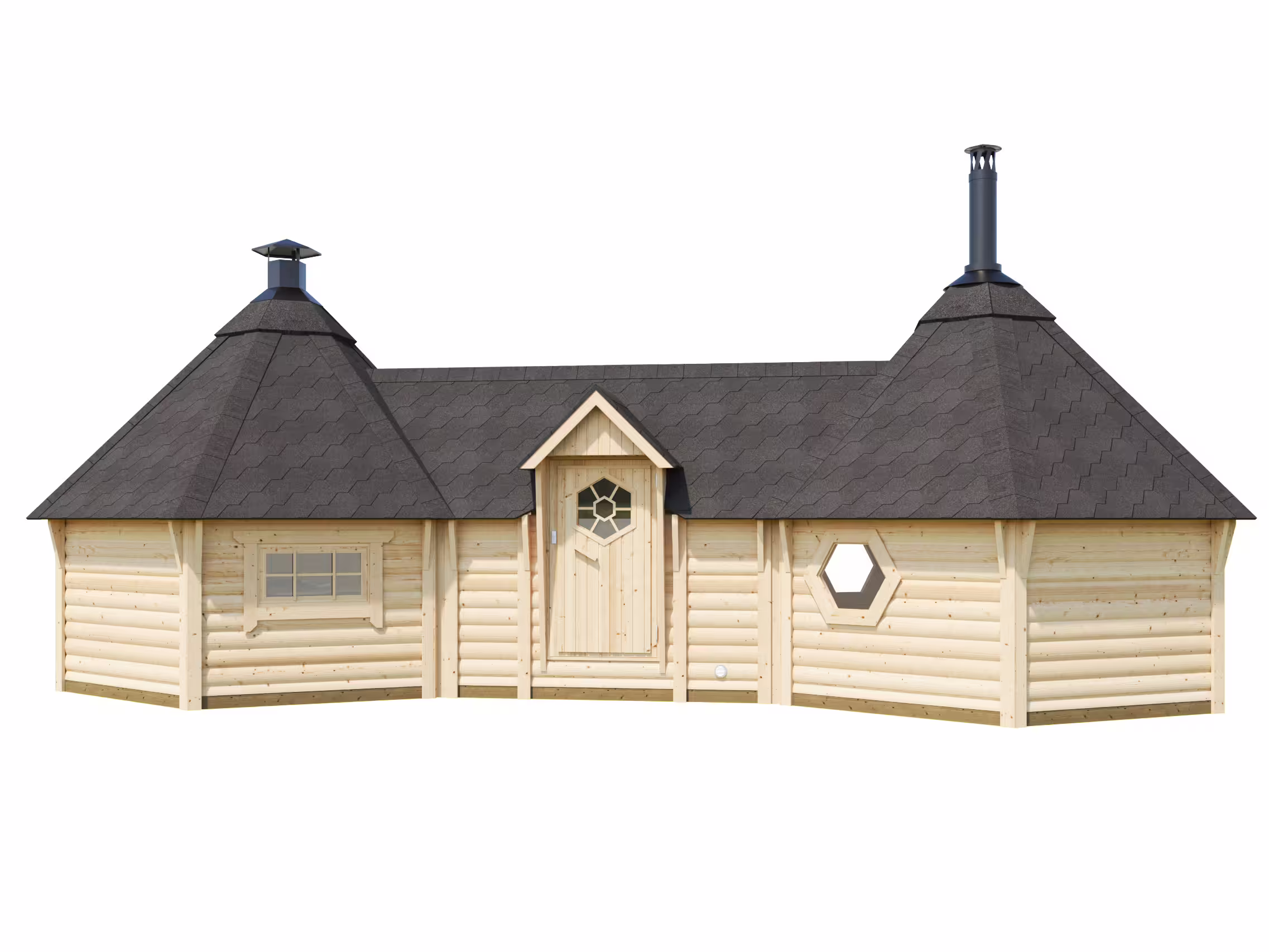 Fjordholz Grillkota + Saunakota Modell Tobi 22 m²